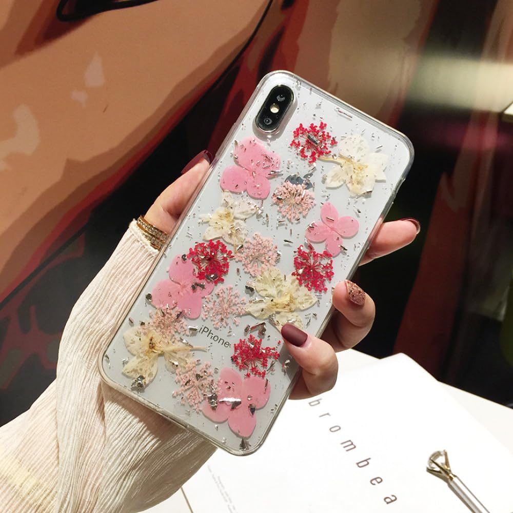 Amazon.co.jp: 本物のドライフラワー電話ケース iPhone 14 13 12 11